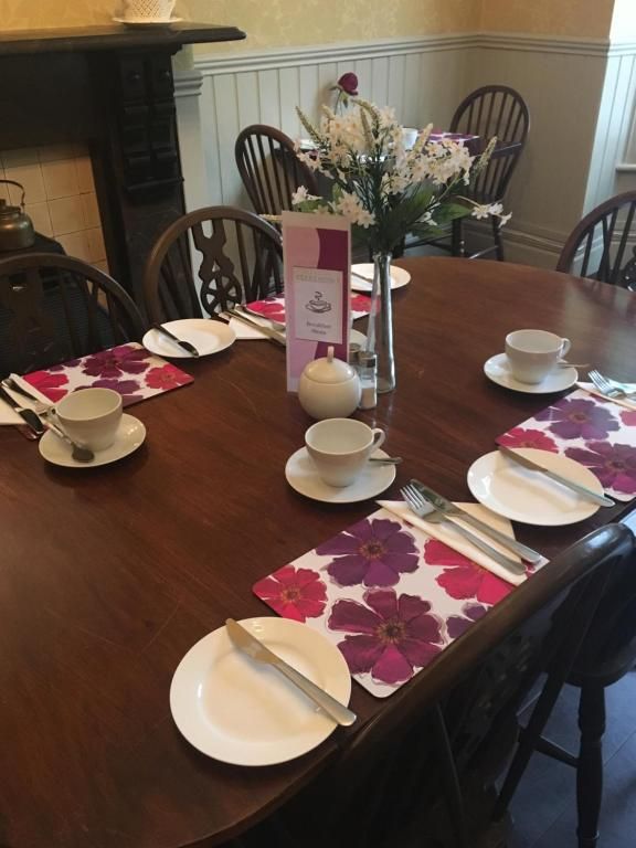 Breakfast table laid